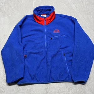 Marmot 94 E.C.O. Recycled Fleece Jacket Mens M Blue/Red Retro Y2K Half Zip - Picture 1 of 7