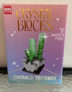 Block Tech Crystal Blocks Emerald Tritower 104 pieces Mineral Building Blocks - Picture 1 of 6