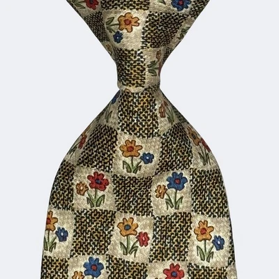 CORBATA SEDA SABRINA BIANCHI DISEÑO FLORAL MULTICOLOR HECHA EN ITALIA Foto 1 de 4