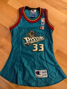 Vintage 90s 2T Grant Hill Detroit Pistons Champion Jersey NBA Basketball Dress - Picture 1 of 8
