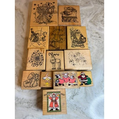 Lote grande de estampillas de goma vintage tema vacaciones de Navidad invierno Foto 1 de 4