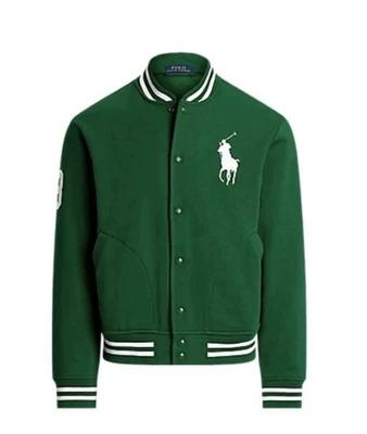 Chaqueta de béisbol Polo Ralph Lauren para hombre talla L Big Pony polar verde nueva con etiquetas Foto 1 de 4