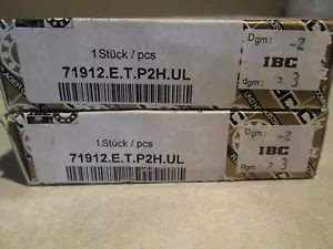IBC 71912.E.T.P2H.UL Angular,Contact Ball BEARINGS (2PCS.) "NEW IN BOX" - Picture 1 of 2