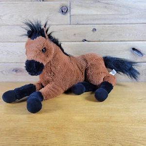 GOFFA Brown Horse Laying Down Resting Plush Stuffed Animal Toy 17" - Picture 1 of 9