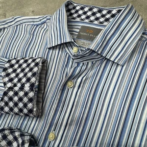 Camicia Thomas Dean uomo taglia grande bottoni davanti manica lunga polsini infradito - Foto 1 di 14