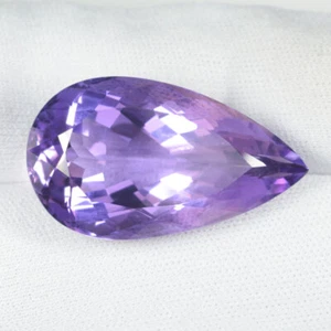 37.47 ct TOP LUSTROUS NATURAL PURPLE VIOLET AMETHYST Pear See Vdo A1 9027 - Picture 1 of 2