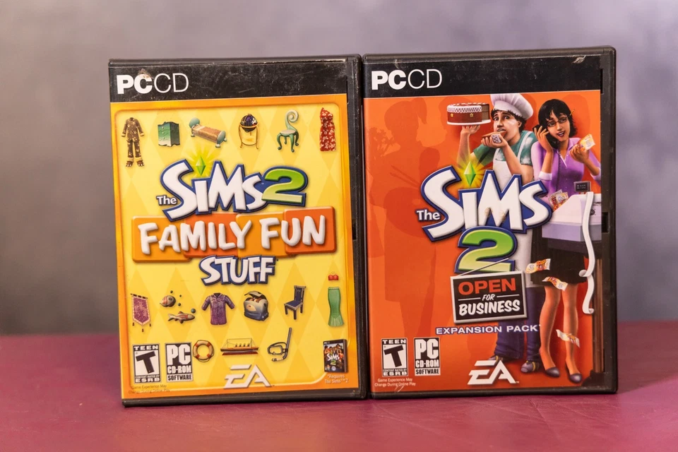 The Sims 2 Family Fun Stuff & Open for Business PC CD-ROM – Good Condition - Image 1 of 1