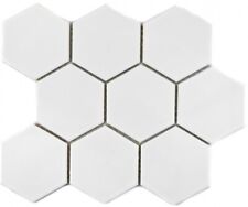 Hexagonale Hexágono Mosaico Azulejos Cerámica XL Blanco Brillo Küchenfliese Wc K