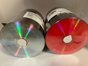 100 NUEVOS SPIN-X CD-R, IMPRESIÓN DE CUBO TÉRMICO ROJO, ESPALDA DE DIAMANTE, 52X, 80MIN, ENVÍO GRATUITO - Imagen 1 de 4