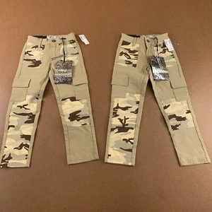 OSC Boys Size 4 Khaki Camouflage Stretch Cargo Jeans 2 Pack NWT - Picture 1 of 5