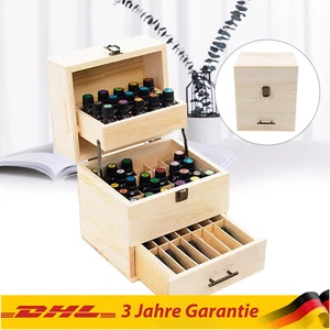 DE 59 Steckplätze Aufbewahrungskoffer Für Ätherische Öle Kiefernholz Box Halter - Bild 1 von 11