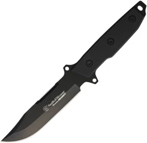 Smith & Wesson Homeland Fixed Knife 6" 7Cr17MoV Steel Blade Black G10 Handle - Picture 1 of 13
