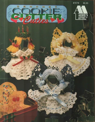 NOVO CORTADOR DE BISCOITOS CUTIES 6 DESIGNS LIVRO PADRÃO DE CROCHÊ ANNIE'S - Imagem 1 de 2