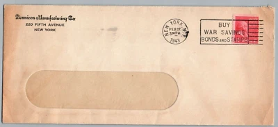 1943 Dennison Manufacturing NY Corner - 2c Coil Prexie Single - B106 - Image 1 of 2