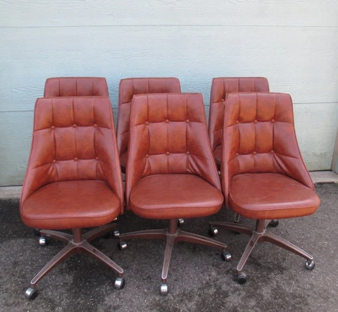 KITCHEN DINNING CHAIRS ( 6 ) MID CENTURY MODERN vintage DELIVERY POSSIBILITY Cover