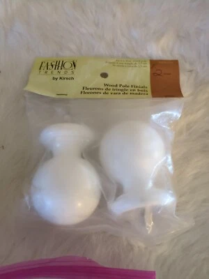 1 par de remate Whitwash Kirsch, se adapta a poste de 1 3/8" Foto 1 de 2