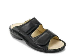 David Tate Women's Comfort Flat Leather Sandals, Black Nappa, 7-7.5 (US) - Picture 1 of 2