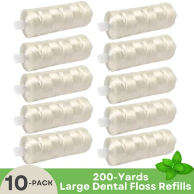 Dental Floss Mint Waxed 200 yards Bulk Pack Refill Floss, Large Jumbo Floss 10PK - Image 1 of 2