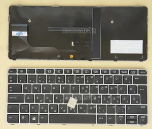 New for HP Elitebook 725 G3 820 G3 828 G3 Keyboard No Backlit Silver Hungarian - Photo 1/2