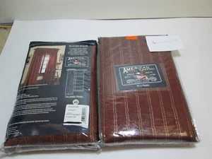 American Living GLITTER STRIPE 2 Sheer Tailored Panels 50"x95" ~ Burgundy New - Picture 1 of 5