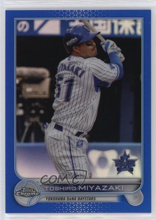 2022 Chrome NPB Nippon Professional Baseball Blue Refractor Toshiro Miyazaki - Image 1 of 2