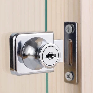Easy Installation Punch Glass Cabinet Lock Single Double Display Cabinets - Picture 1 of 12
