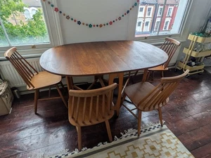 Mid Century Modern Dining Table and Chairs Set - Picture 1 of 14