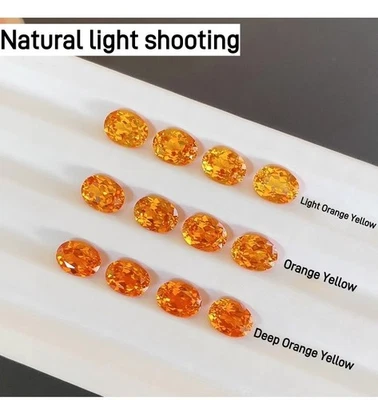 Lab Grown Sapphire Orange Yellow Oval Quality For Ring Main Gems AGL Certificate - Image 1 of 4