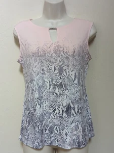 Calvin Klein Woman Sz XS Reptile Print Sleeveless Top Ombre Pullover - Picture 1 of 10