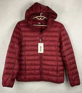 Wantdo NWT Womens Down Puffer Quilted Jacket Large L Burgundy LS Packable New - Picture 1 of 12