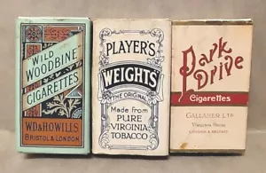 3 X Vintage Cigarette Packets complete Wild Woodbine - Park Drive - Players - Picture 1 of 14