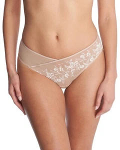 NATORI FLAWLESS WOMEN THONG PANTY #771330, CAFE/IVORY, XL, NWT $38 - Picture 1 of 7
