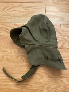 WW2 US Navy Foul Weather Deck Cap hat Contract NXsx-96638 Size 7 1/4 EUC - Picture 1 of 4