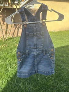 Gap Kids Denim Blue Jean Overall Dress Size XSmall Girls 4-5 - Picture 1 of 6