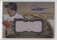 2013 Topps Triple Threads Unity Jumbo Relics Sepia /75 Giancarlo Stanton Auto