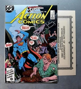 ACTION COMICS #578 (VF/NM) SIGNED by JULUS SCHWARTZ & KURT SCHAFFENBERGER w/COA* - Picture 1 of 12
