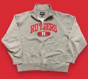 VTG Rutgers University Sweatshirt 1/4 Zip Mens XL Pullover JanSport y2k - Picture 1 of 6