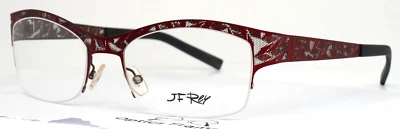 JF REY JF2500 3594 Red/Brown Womens Rectangle Half Rim Eyeglasses 53-18-123 B:35 - Image 1 of 4