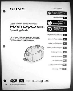 Sony DCR-DVD105 DVD205 DVD305 DVD605 DVD705 DVD755 Bedienungsanleitung - Bild 1 von 1