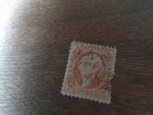 July 17th 1867 2 Cent Washington, Inter Revenue hand canceled stamp - Picture 1 of 3