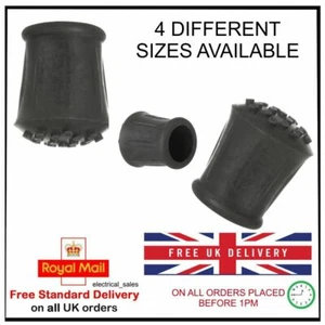 Ferrules For Walking Stick Crutch Trekking Hiking Black Cone Rubber Bottom End - Picture 1 of 5