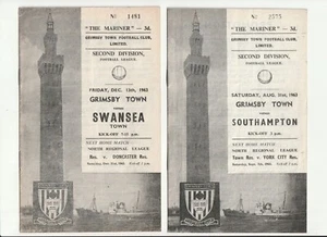Grimsby Town 1963/64 Division 2 Selection of Home League Programmes from menu - Picture 1 of 3