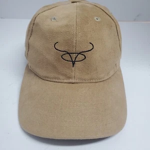 Vintage Headmost Itay Milazzo Brown Corduroy Embroiled Horn Tarus Sign Cap - Picture 1 of 8