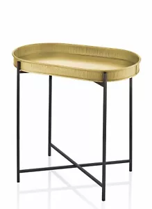 The Mia Gold Oval Side Table - Picture 1 of 2