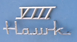 STUDEBAKER HAWK VIII EMBLEMS SILVER/ CHROME?PACKARD? OEM VTG BADGE 56-64?57 58 - Bild 1 von 6