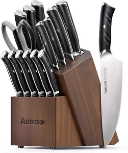 Kitchen Knife Set, 15 Piece Knife Block Sets with German Stainless Steel - Picture 1 of 9