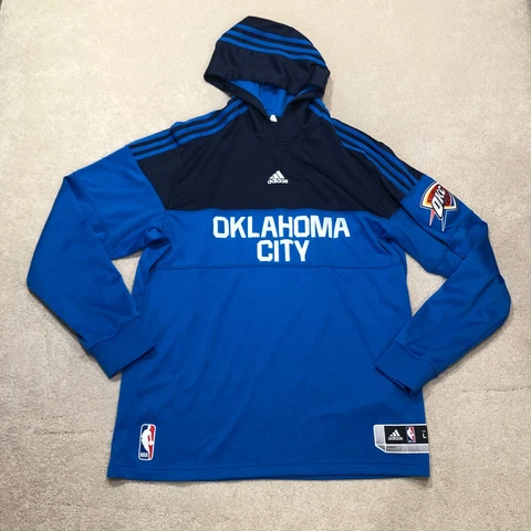 Adidas Oklahoma City Thunder Hoodie Sweatshirt Mens Large Blue Cover