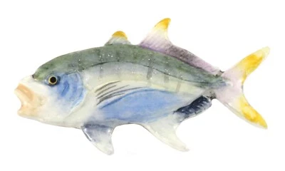 Giant Trevally, Golden Trevally, Jack Crevalle, Pin de solapa de pez o imán, S018 Foto 1 de 3