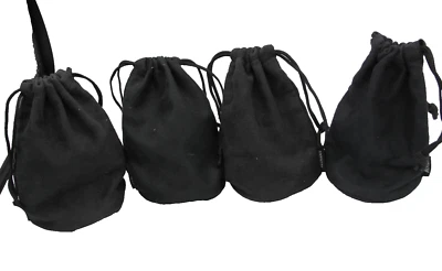 Nikon Camera Lens Soft Pouch / Case Lot of 4 Drawstring 6.5" x 3.5" Black N003 - Image 1 of 2