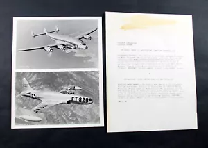 2 PHOTO AVION LOCKHEED SUPER CONSTELLATION - 749 / F-80 + DESCRIPTIF - ORIGINALE - Bild 1 von 2
